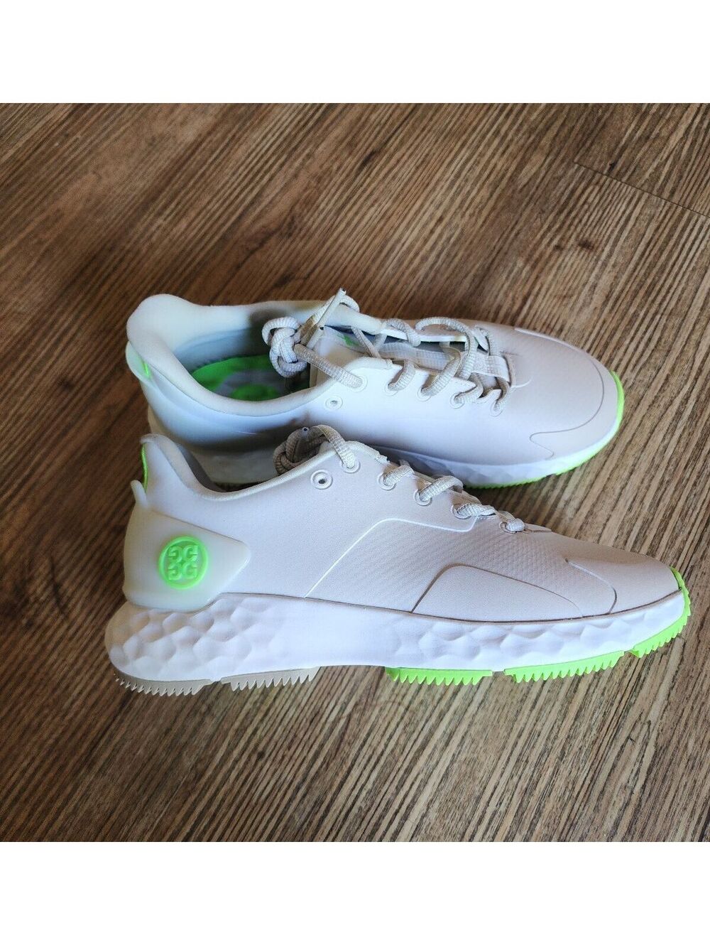 Colfo 6 Men's Golfo 6fore Athletic Running Shoes Beige with Green Accents, New w